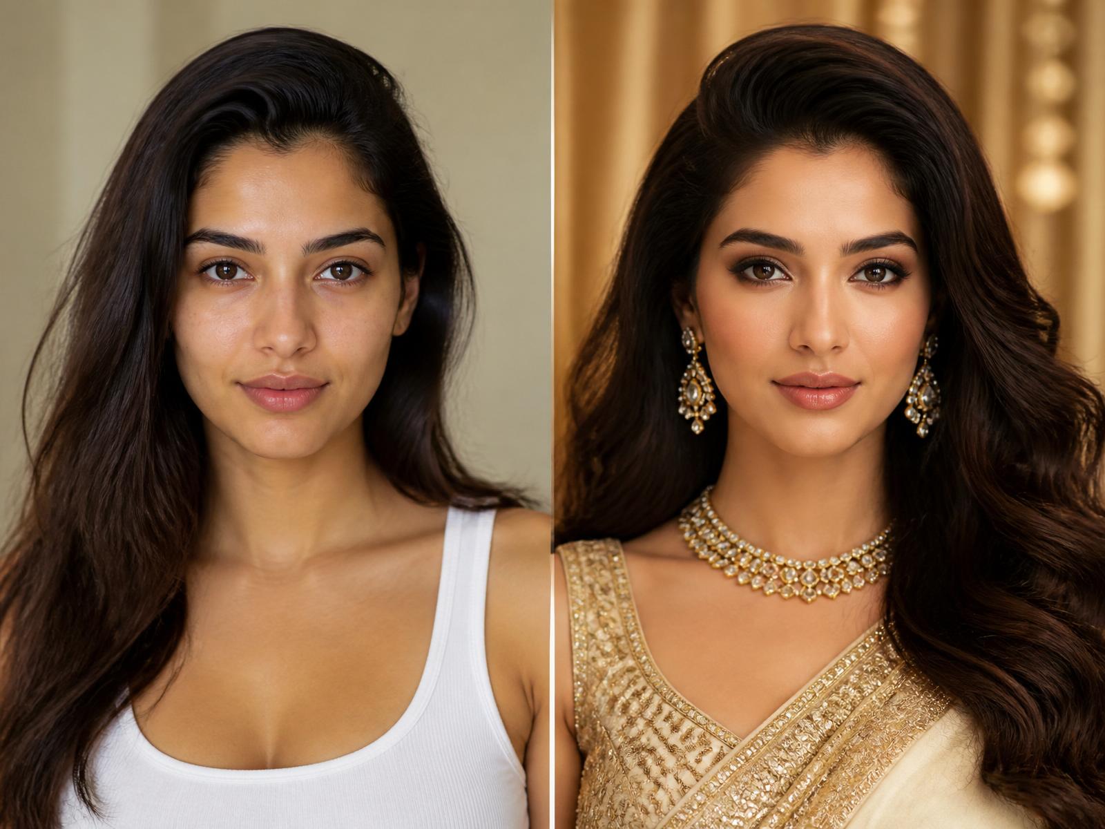Pre i posle AI beauty transformacije